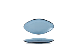 Isla Ocean Blue Organic Oval Glass Platter